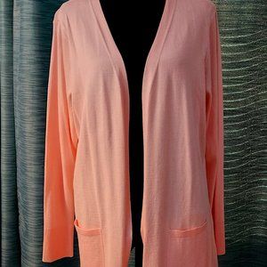 NWT Karen Scott lightweight Pink Cardigan w/pockets